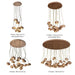 Wooden Petal Round Cluster Pendant Light - DWHOME