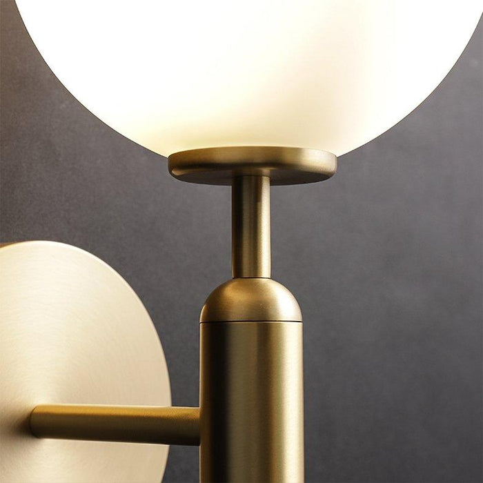 Art Deco Carlisle Glass Ball Brass Wall Light - DWHOME