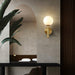 Art Deco Carlisle Glass Ball Brass Wall Light - DWHOME