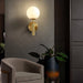 Art Deco Carlisle Glass Ball Brass Wall Light - DWHOME