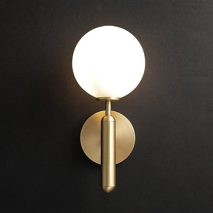 Art Deco Carlisle Glass Ball Brass Wall Light - DWHOME