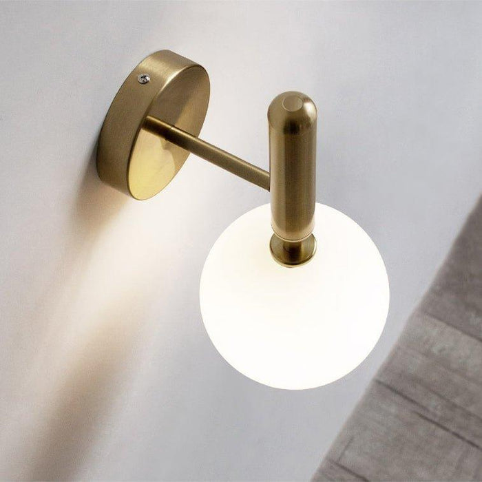Art Deco Carlisle Glass Ball Brass Wall Light - DWHOME
