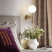 Art Deco Carlisle Glass Ball Brass Wall Light - DWHOME