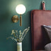 Art Deco Carlisle Glass Ball Brass Wall Light - DWHOME