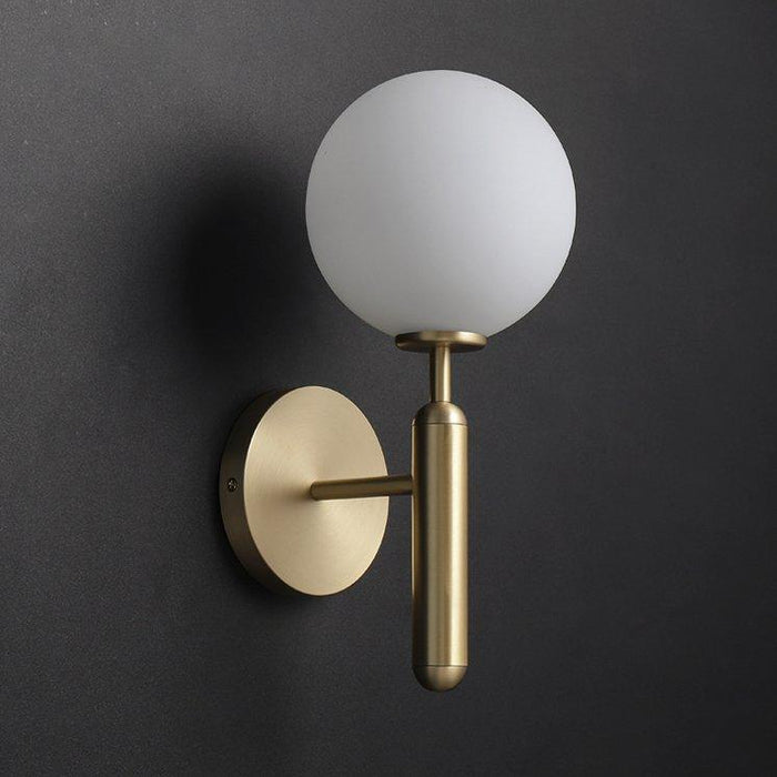 Art Deco Carlisle Glass Ball Brass Wall Light - DWHOME