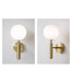 Art Deco Carlisle Glass Ball Brass Wall Light - DWHOME