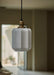 Art Deco Clarice Milk Glass Shade Brass Pendant Light - DWHOME