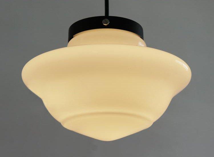 Art Deco Milk Glass Pendant Light - DWHOME