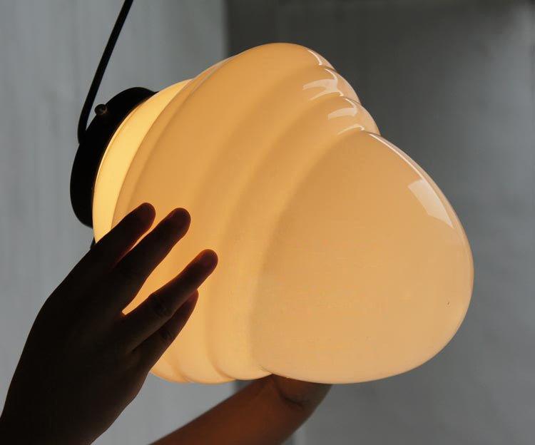 Art Deco Milk Glass Pendant Light - DWHOME