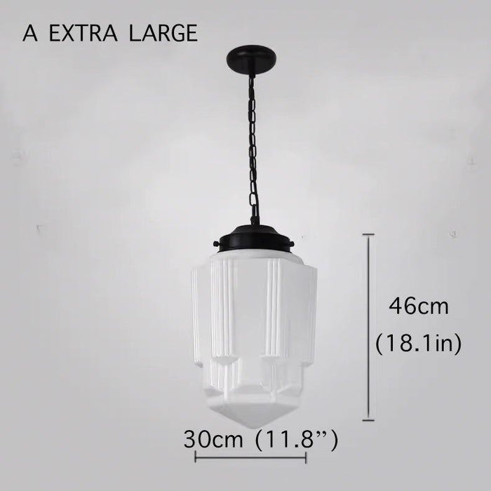 Art Deco Milk Glass Pendant Light - DWHOME
