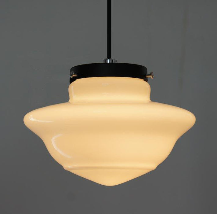 Art Deco Milk Glass Pendant Light - DWHOME
