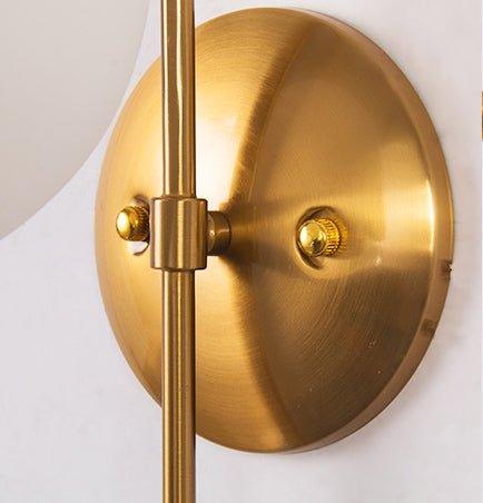 Art Deco Milk Glass Shade Brass Arm Wall Light - DWHOME