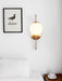 Art Deco Milk Glass Shade Brass Arm Wall Light - DWHOME