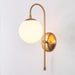 Art Deco Milk Glass Shade Brass Arm Wall Light - DWHOME