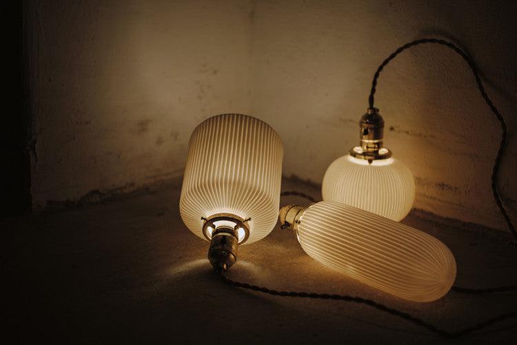 Sjöborre Art Deco White Glass Shade Brass Fitting Pendant Light - DWHOME