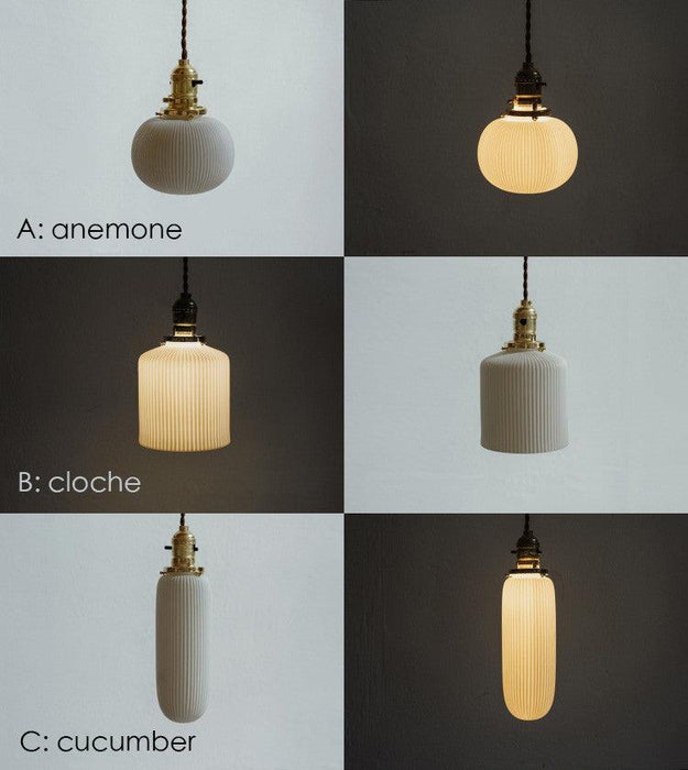 Sjöborre Art Deco White Glass Shade Brass Fitting Pendant Light - DWHOME