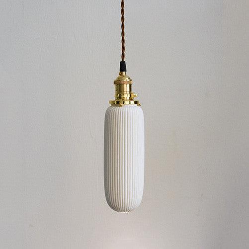 Sjöborre Art Deco White Glass Shade Brass Fitting Pendant Light - DWHOME