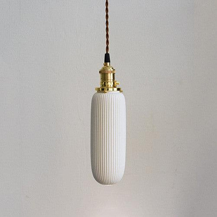 Sjöborre Art Deco White Glass Shade Brass Fitting Pendant Light-DWHOME