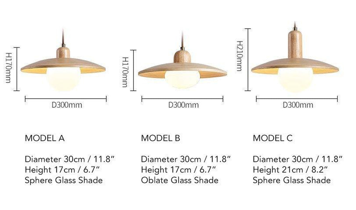 Ashwood Wooden Scandi Japandi Pendant Light-DWHOME