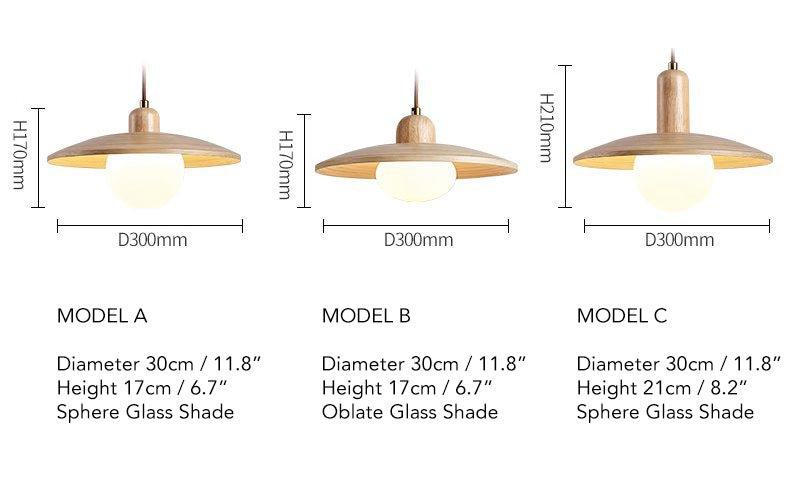 Ashwood Wooden Scandi Japandi Pendant Light - DWHOME