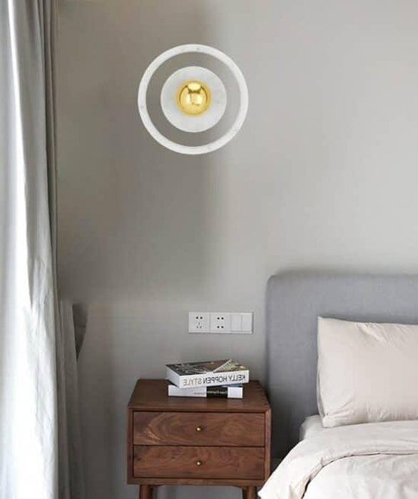 ÁSLAUG Marble Ring Wall Lamp-DWHOME