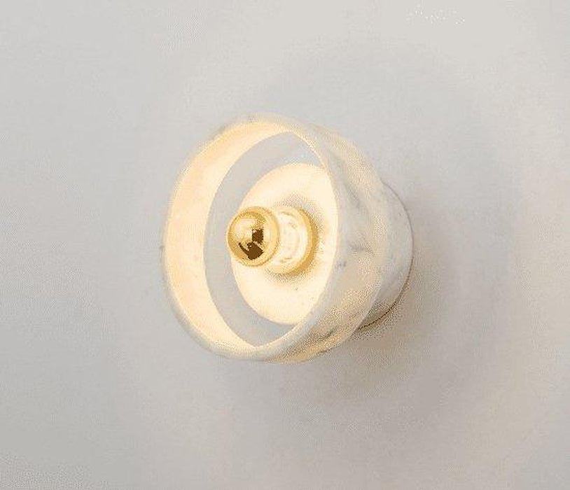 ÁSLAUG Marble Ring Wall Lamp-DWHOME