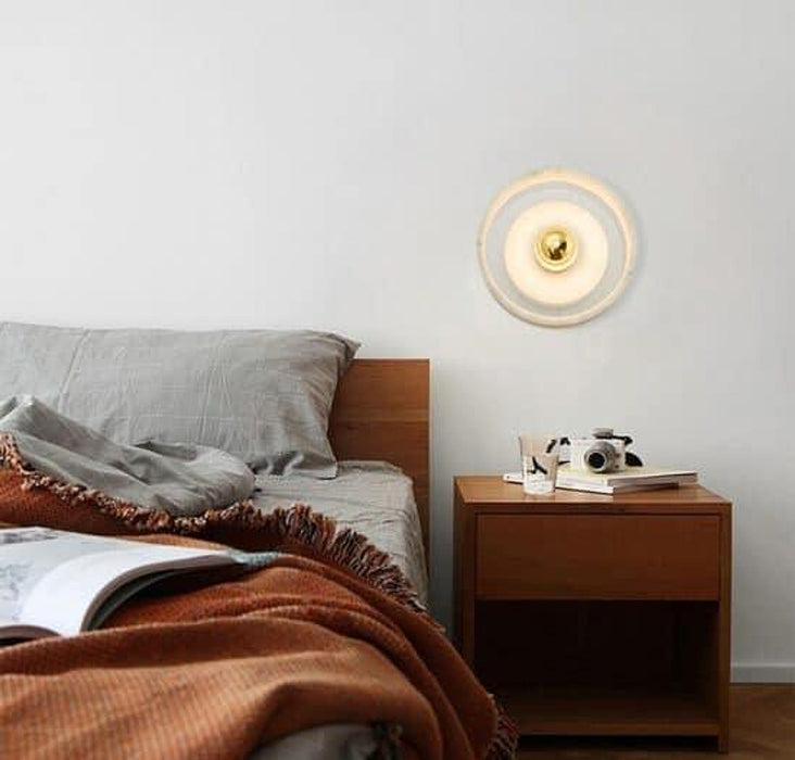 ÁSLAUG Marble Ring Wall Lamp-DWHOME
