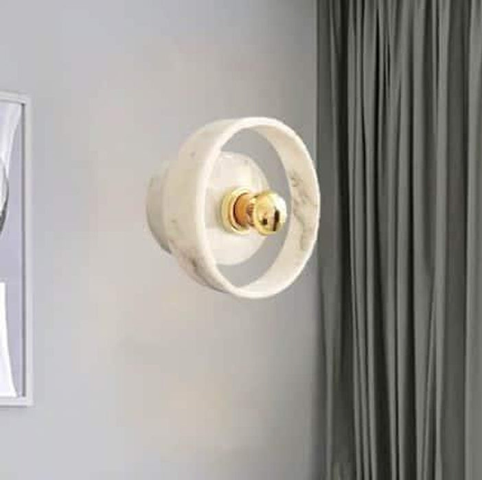 ÁSLAUG Marble Ring Wall Lamp-DWHOME
