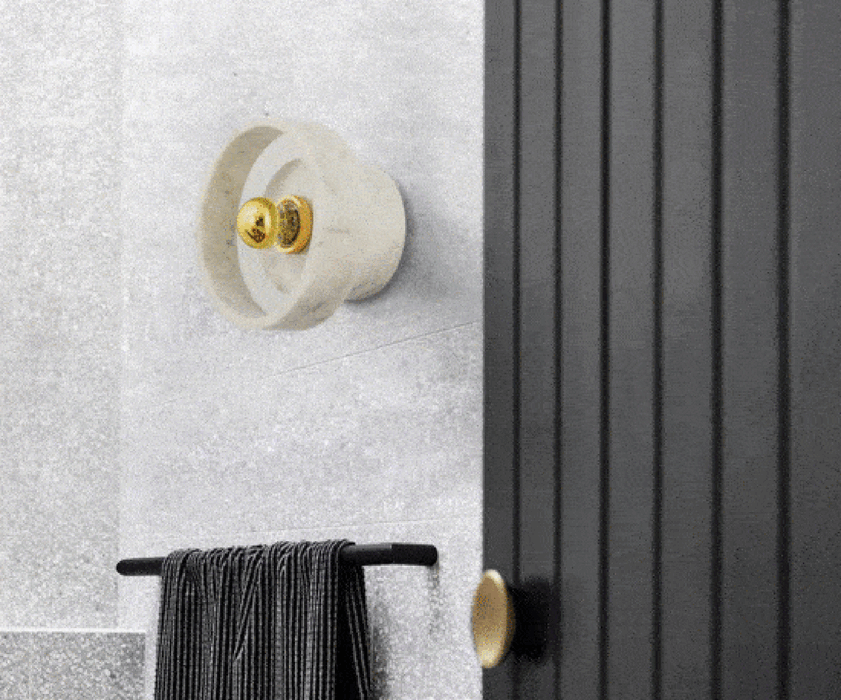 ÁSLAUG Marble Ring Wall Lamp-DWHOME