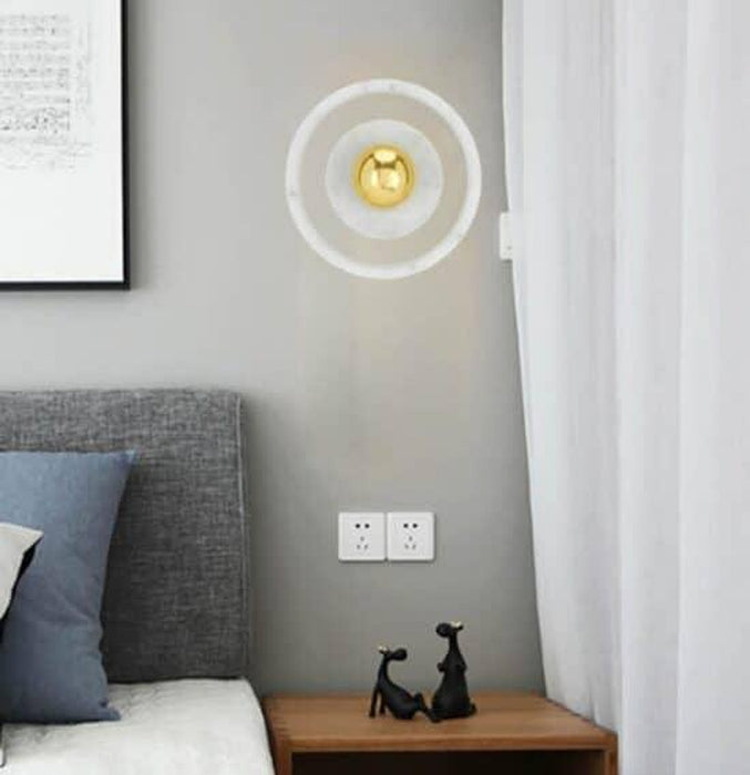 ÁSLAUG Marble Ring Wall Lamp-DWHOME