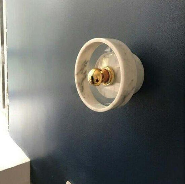 ÁSLAUG Marble Ring Wall Lamp-DWHOME