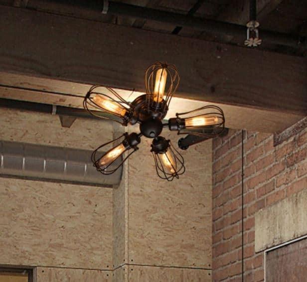 BARBRO Five Leaflet Uranium Ceiling Fan Lamp - DWHOME