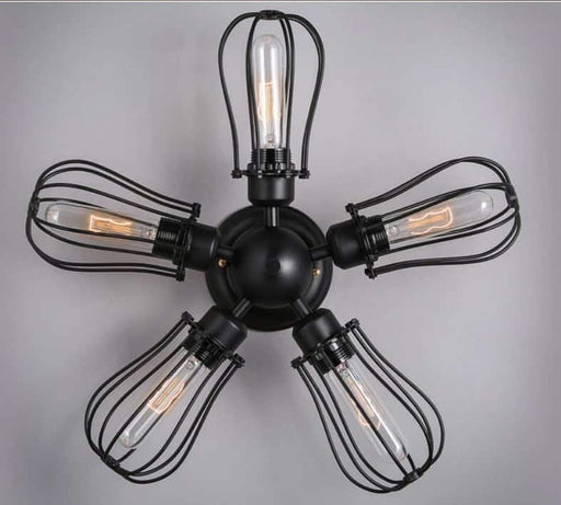BARBRO Five Leaflet Uranium Ceiling Fan Lamp - DWHOME