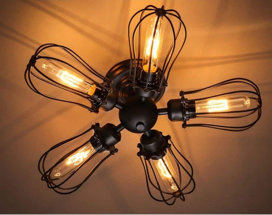 BARBRO Five Leaflet Uranium Ceiling Fan Lamp - DWHOME