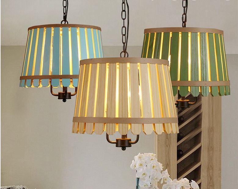 Barrel Style Wood LED Pendant Light - DWHOME