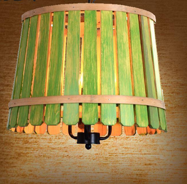 Barrel Style Wood LED Pendant Light - DWHOME