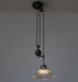 Bennet Ribbed Glass Shade Pulley Industrial Pendant Light - DWHOME
