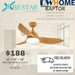 Bestar Raptor ceiling fan with light 33/38/48 inch dc motor with 3 tone led light and remote control - DWHOME