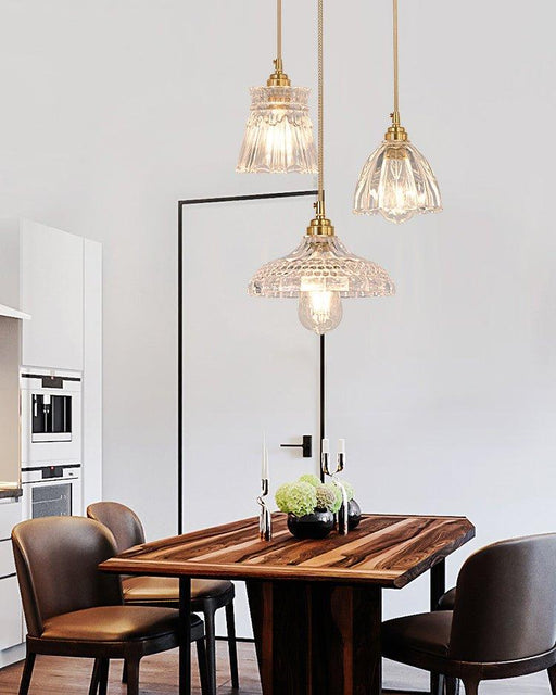 Betty Glass Shade Brass Fitting Art Deco Pendant Light-DWHOME