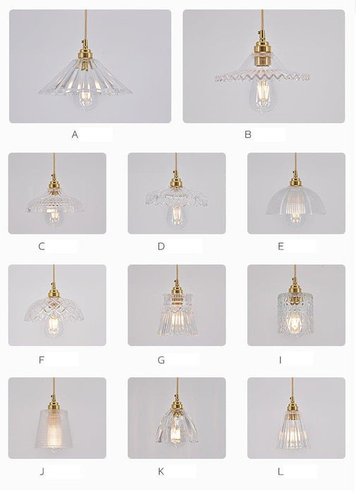 Betty Glass Shade Brass Fitting Art Deco Pendant Light - DWHOME