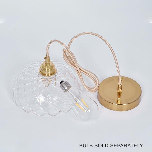 Betty Glass Shade Brass Fitting Art Deco Pendant Light - DWHOME