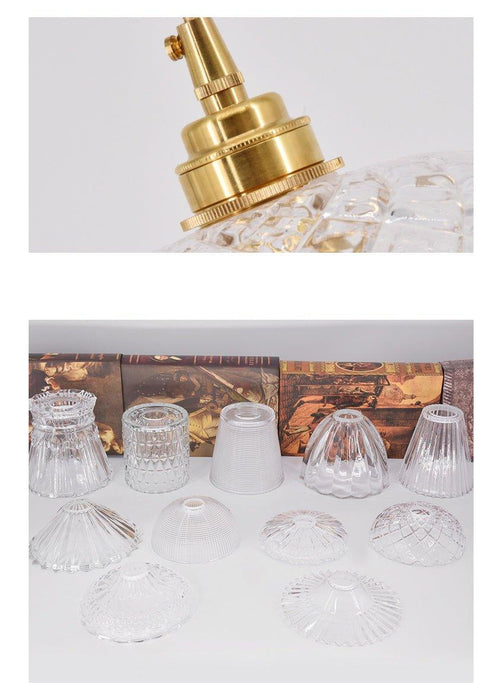 Betty Glass Shade Brass Fitting Art Deco Pendant Light - DWHOME