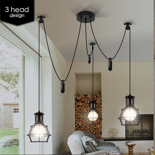Bingham Caged Bulbs Industrial Pendant Light-DWHOME
