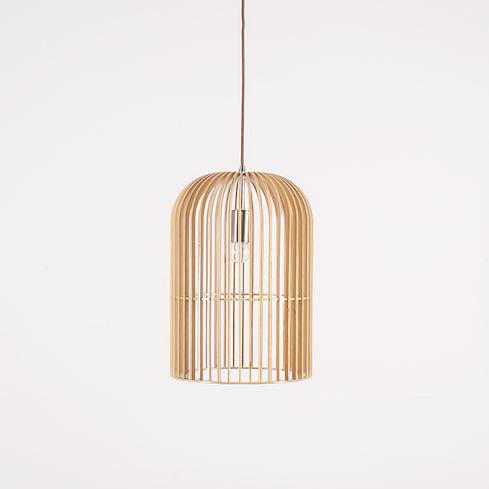 Wooden bird cage pendant light - DWHOME