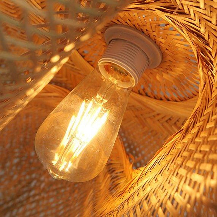 Birds Nest Rattan Bamboo Pendant Light-DWHOME