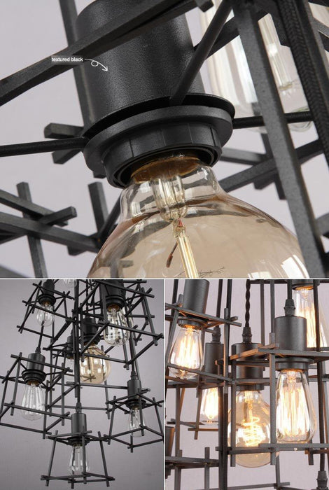Bismuth Industrial Cube Cluster Pendant Light - DWHOME