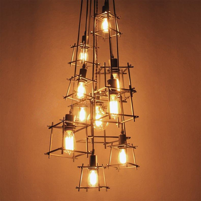 Bismuth Industrial Cube Cluster Pendant Light - DWHOME