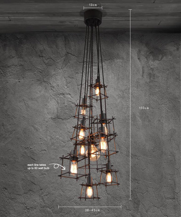 Bismuth Industrial Cube Cluster Pendant Light - DWHOME
