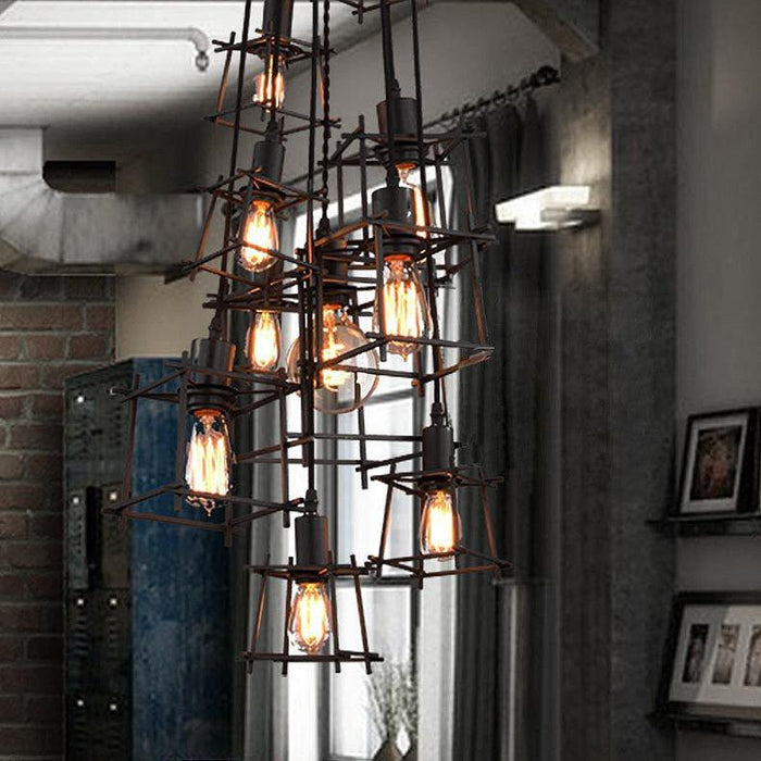 Bismuth Industrial Cube Cluster Pendant Light - DWHOME