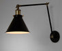 Black Cone Shade Wall Light Sconce With Long Arm-DWHOME